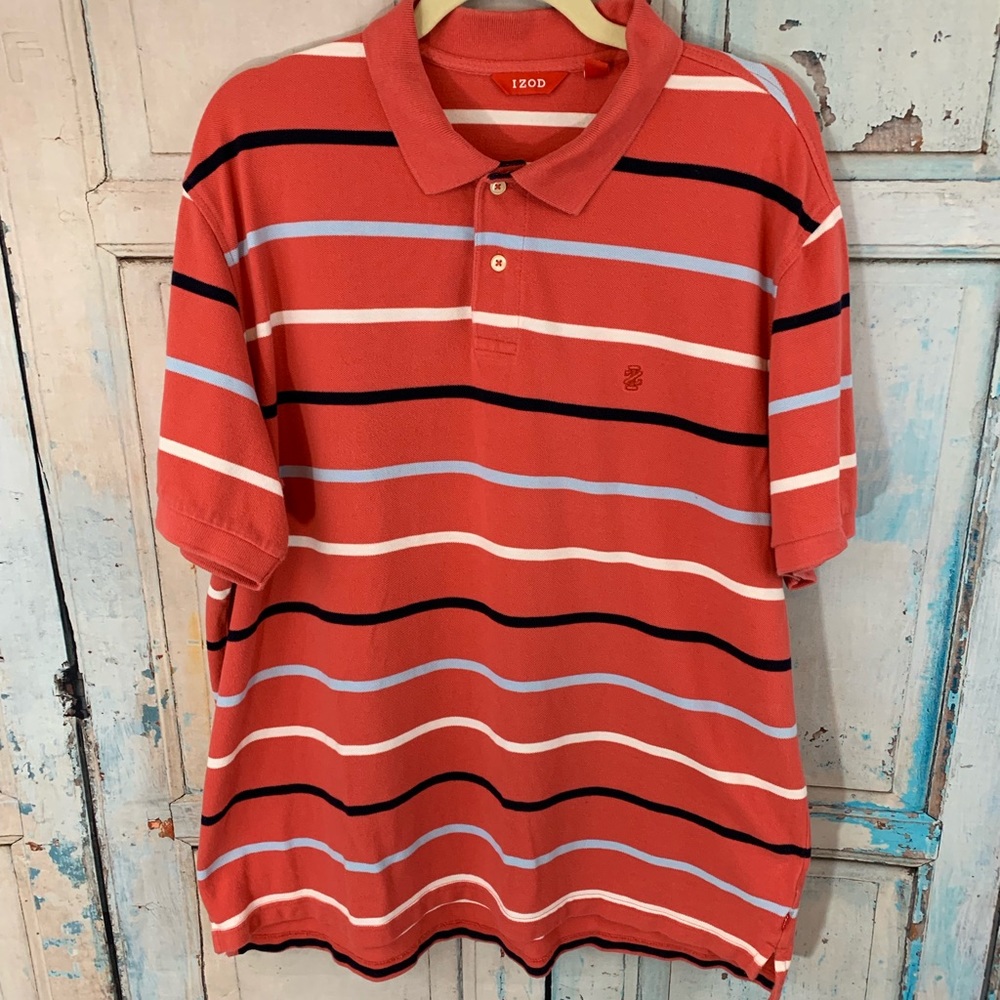 Men’s Orange/Blue/White Izod Polo Size XL
